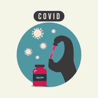 hand houden covid vaccin vectorillustratie vector