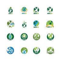 aarde dag ecologie logo vector sjabloon