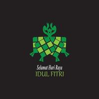 ketupat lebaran idul fitri logo vector sjabloon