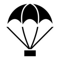 parachute glyph icoon vector