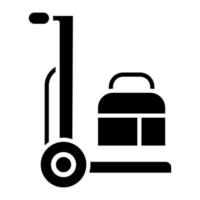 glyph-pictogram voor bagagewagen vector