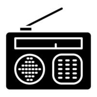 radio glyph-pictogram vector