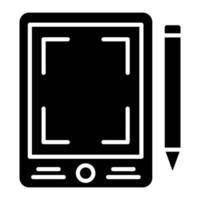 pen tablet glyph icoon vector