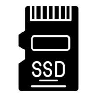 glyph-pictogram voor ssd-kaart vector