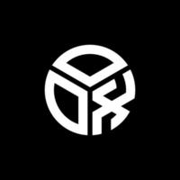 oox brief logo ontwerp op zwarte achtergrond. oox creatieve initialen brief logo concept. oox brief ontwerp. vector