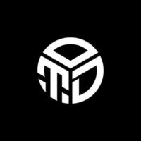 OTD brief logo ontwerp op zwarte achtergrond. otd creatieve initialen brief logo concept. otd brief ontwerp. vector
