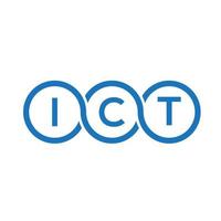 ict brief logo ontwerp op witte achtergrond. ict creatieve initialen brief logo concept. ict-briefontwerp. vector