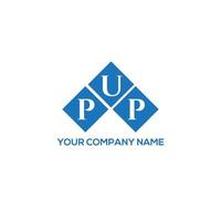 pup brief logo ontwerp op witte achtergrond. pup creatieve initialen brief logo concept. pup brief ontwerp. vector