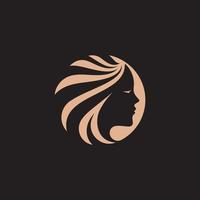 vrouw kapsalon logo ontwerp luxe vector