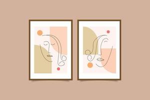 set van moderne kunst aan de muur poster abstracte minimalistische lijntekeningen vector