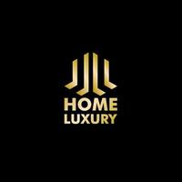 hohome luxe logo met gouden pictogram, vectorme luxe vector