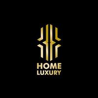 hohome luxe logo met gouden pictogram, vectorme luxe vector