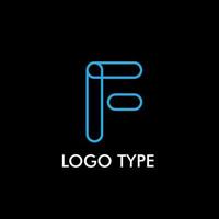 logotype met initiële naam voor teken van technologiebedrijf, vector