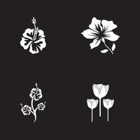 bloem icoon en symbool met zwarte achtergrond vector