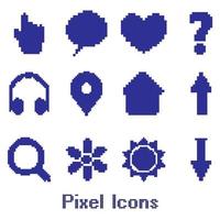 tekenset in pixels vector