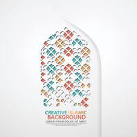 realistische deur moskee textuur met ornament van mozaïek voor element islamitische ontwerp achtergronden vector