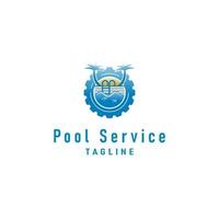 zwembad schoon service logo sjabloon vector