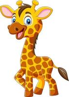 schattige giraf cartoon geïsoleerd op een witte achtergrond vector