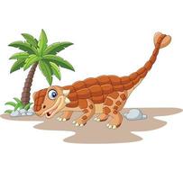 cartoon ankylosaurus dinosaurus op witte achtergrond vector