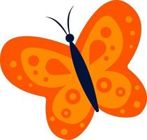 een heldere illustratie van een vlinder op een witte achtergrond, een vectorinsect, een idee voor een logo, kleurboeken, tijdschriften, bedrukking op kleding, reclame. mooie vlinderillustratie.