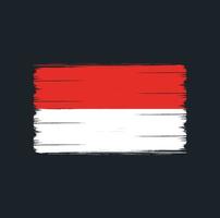 indonesië of monaco vlagborstel. nationale vlag vector