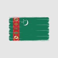Turkmenistan vlag borstel. nationale vlag vector