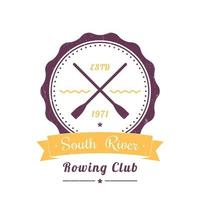 roeiclub vintage logo, badge, roeiclub teken op wit, vectorillustratie vector