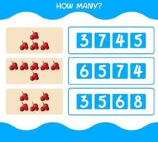 hoeveel cartoon cranberry. tel spel. educatief spel voor kleuters en peuters vector