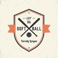 softbal vintage logo sjabloon, badge, t-shirt print, ontwerp, softbal embleem, vectorillustratie vector