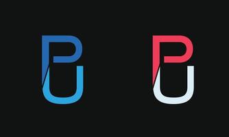 pu-logo ontwerp. pu-pictogram. pu brief logo ontwerp. vector