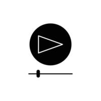 video-afspeelpictogram. glyph-pictogramstijl. silhouet. geschikt voor muzieksymbool. eenvoudig ontwerp bewerkbaar. ontwerp sjabloon vector