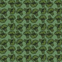 naadloos broccolipatroon. doodle vector groene broccoli pictogrammen. vintage groen broccolipatroon. gezond eten