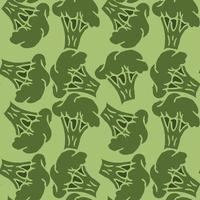 naadloos broccolipatroon. doodle vector groene broccoli pictogrammen. vintage groen broccolipatroon. gezond eten