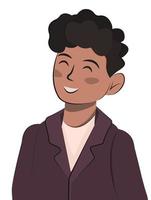 platte vector cartoon karakter illustratie jongen mensen pictogram man portret avatar hoofd Indiase gebruiker voor websites en toepassingen voorraad ontwerp