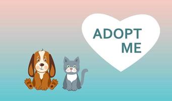 een hond adopteren. help de dakloze dieren een thuis te vinden. cartoon vectorillustratie vector