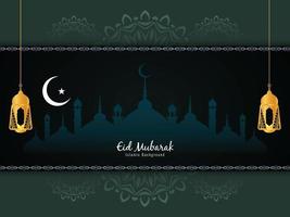 eid mubarak islamitisch festival moskee achtergrond vector