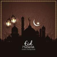mooie bruine kleur eid mubarak islamitische festival achtergrond vector