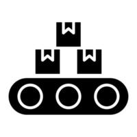 glyph-pictogram voor rollende machine vector