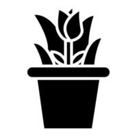 bloempot glyph icoon vector