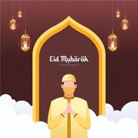 eid mubarak islamitische ontwerpsjabloon voor het vieren van islamitische evenementen vector