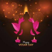 vector silhouet voor happy vesak day design