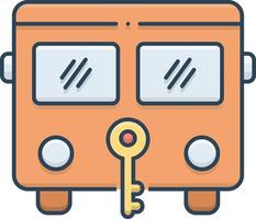 kleurrijk pictogram voor busbescherming vector