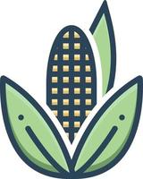 kleurrijk pictogram voor maïs vector
