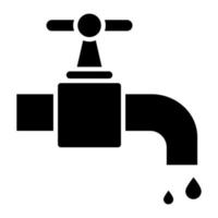 waterkraan glyph icoon vector