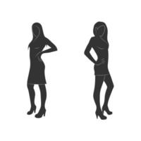 vrouw verschillende poses silhouetten
