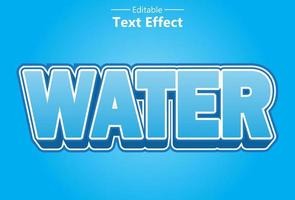 water teksteffect met blauwe kleur bewerkbaar voor promotie. vector