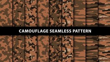 leger en leger camouflage naadloos patroon vector