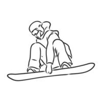 snowboard vector schets