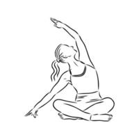 yoga pose vector schets