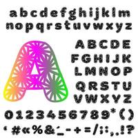 opengewerkte lettertype vector schets